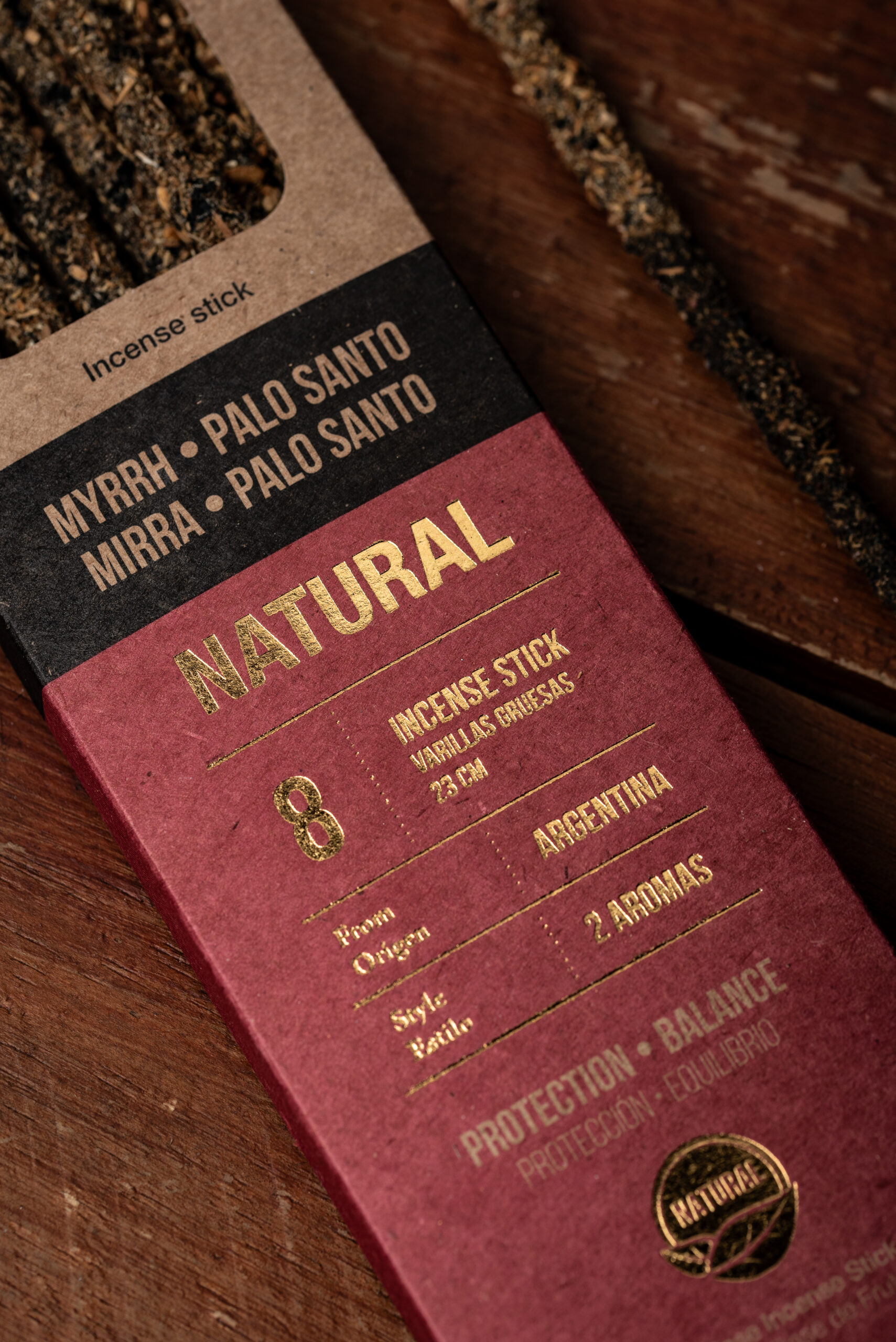 Incienso Natural Doble Aroma - Mirra y Palo Santo - Imagen 4