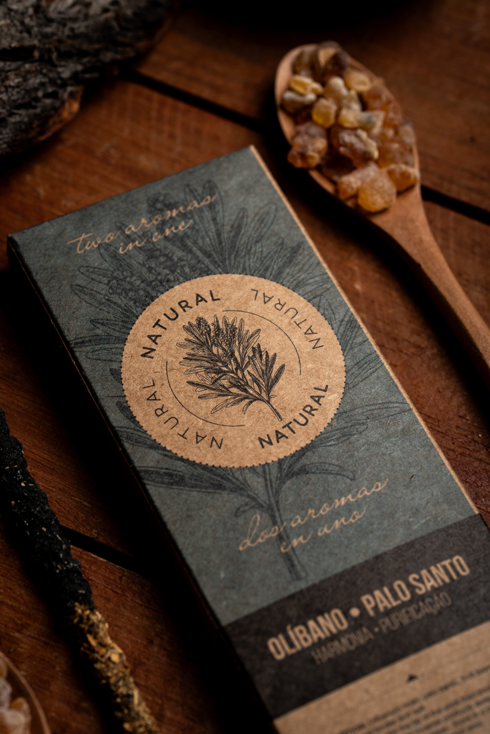 Incienso Natural Doble Aroma - Olíbano y Palo Santo - Imagen 2