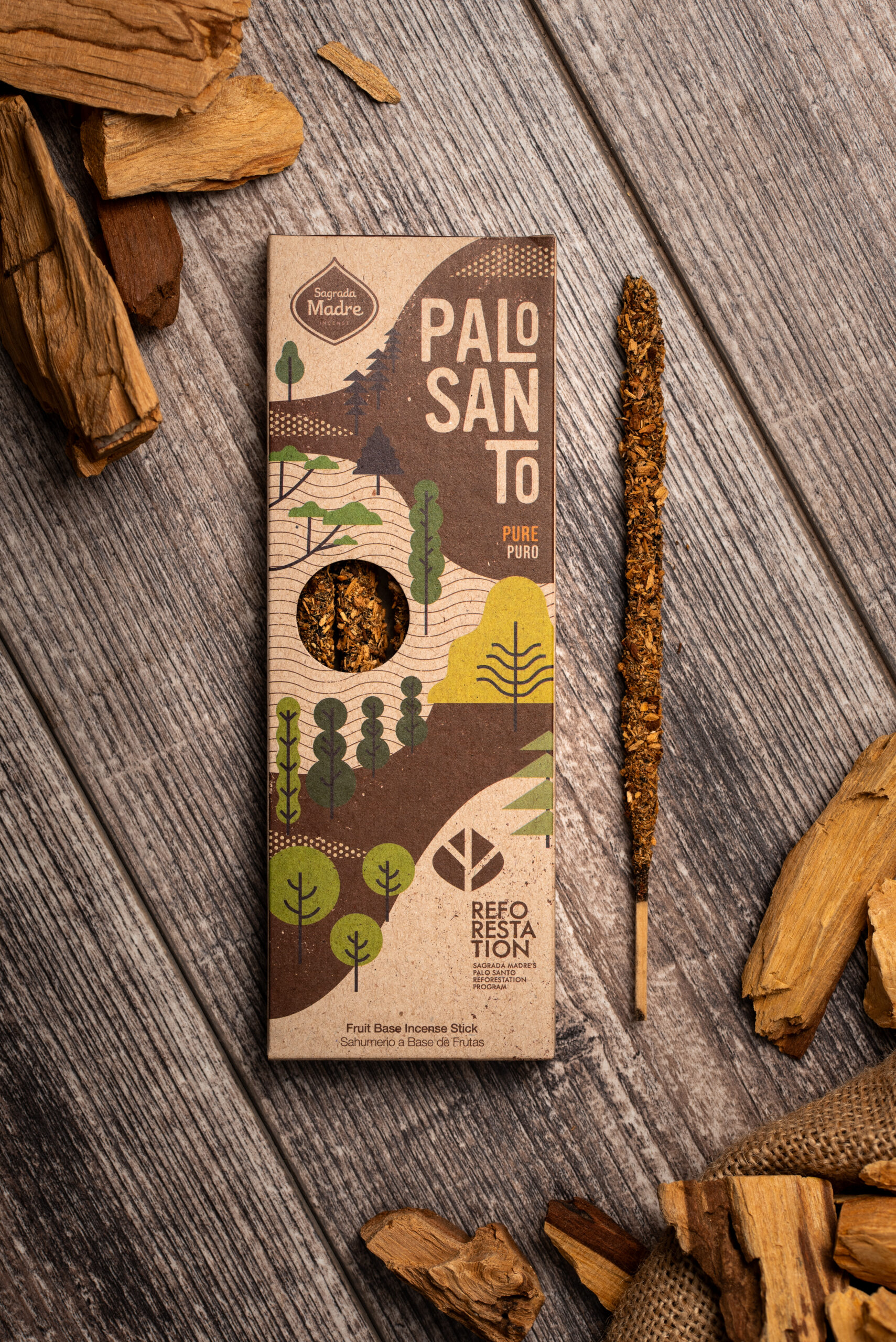 Incienso Linea Palo Santo Sustentable Puro x4 Corto - Imagen 3