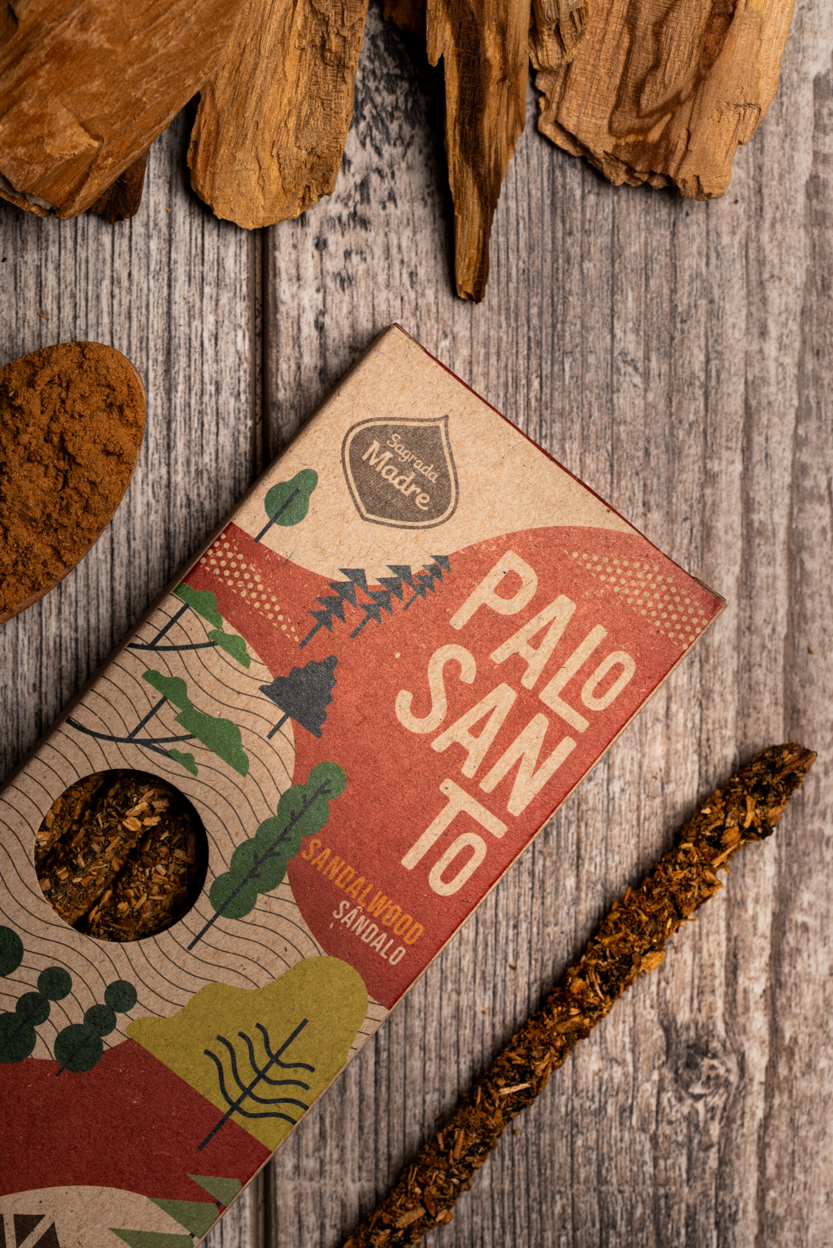 Incienso Linea Palo Santo Sustentable Sandalo x4 Corto - Imagen 2