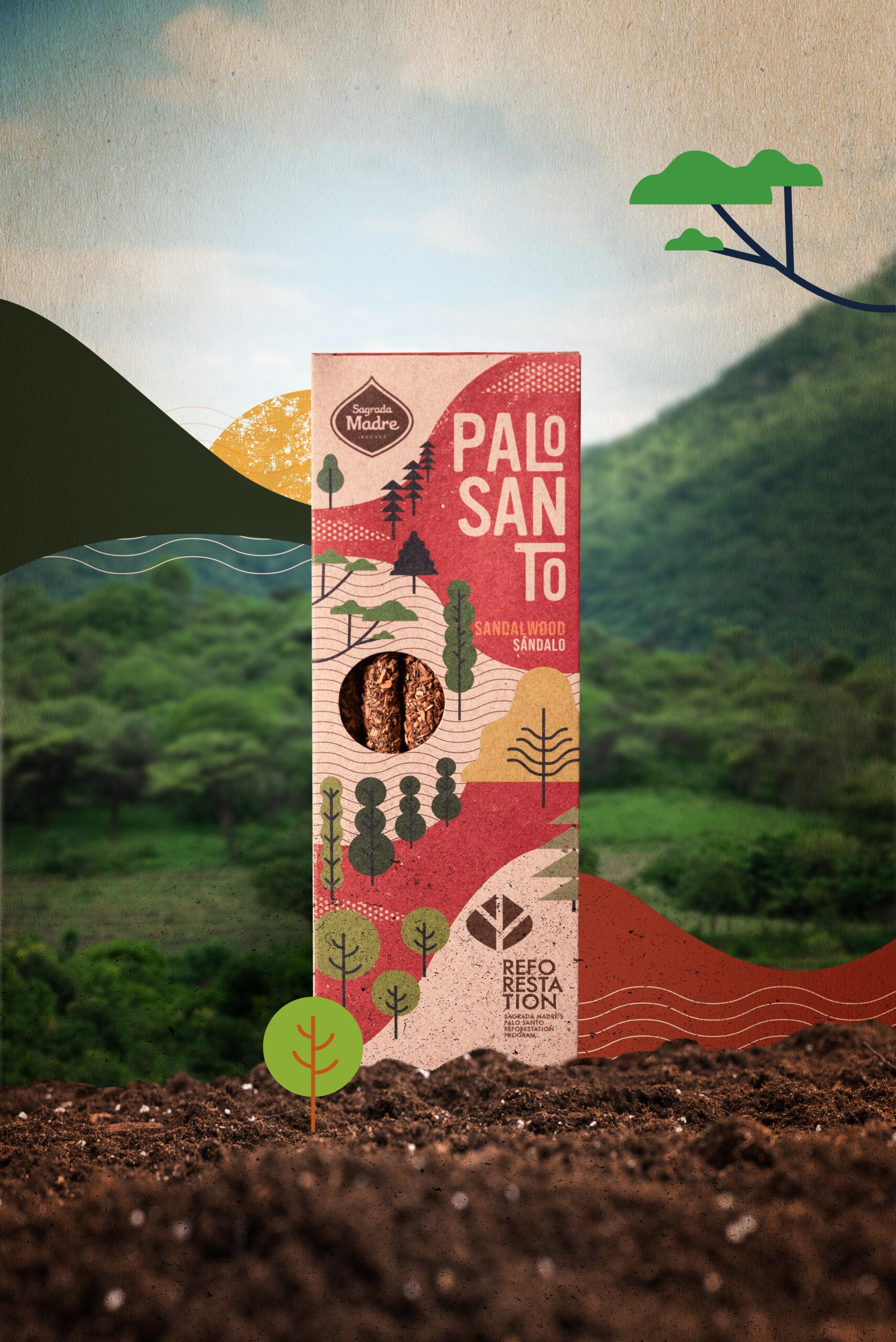 Incienso Linea Palo Santo Sustentable Sandalo x4 Corto - Imagen 4