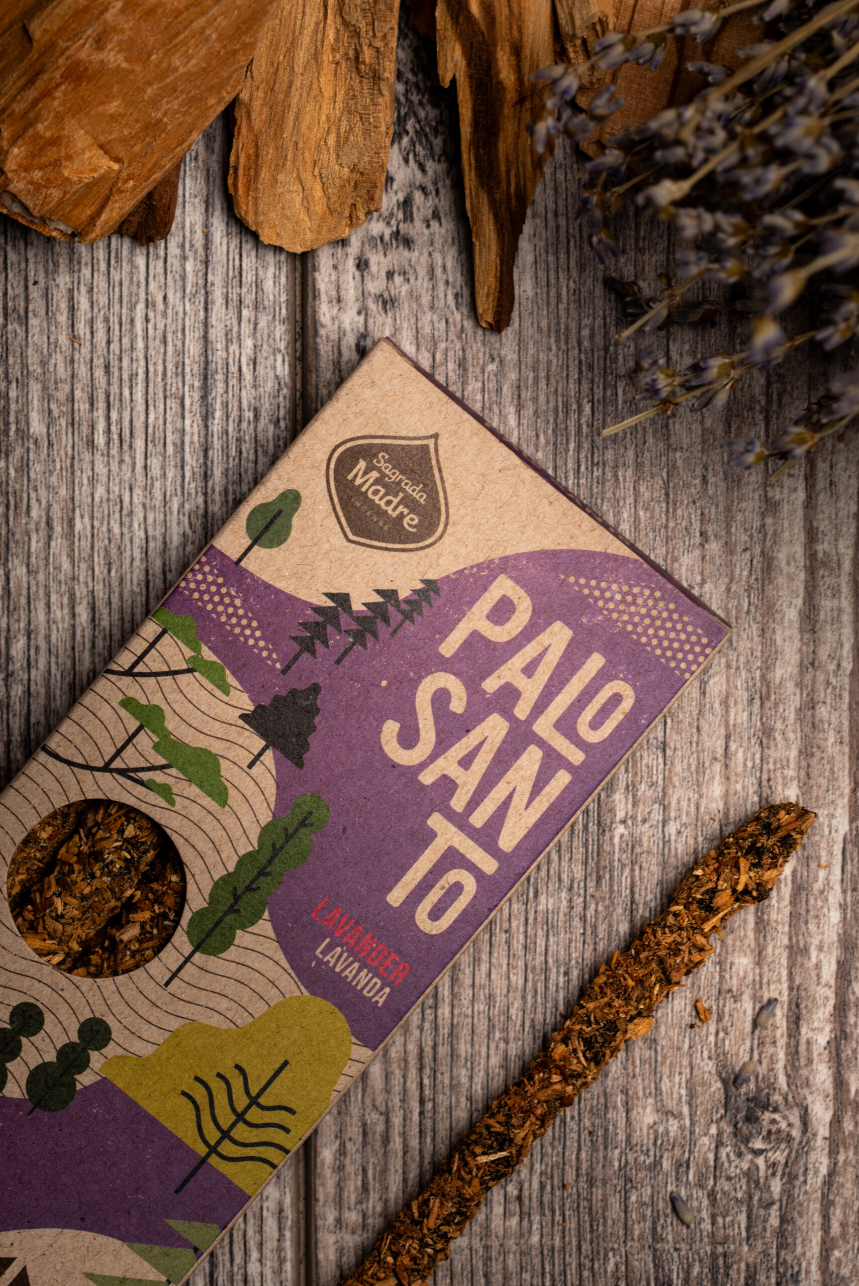 Incienso Linea Palo Santo Sustentable Lavanda x4 Corto - Imagen 2