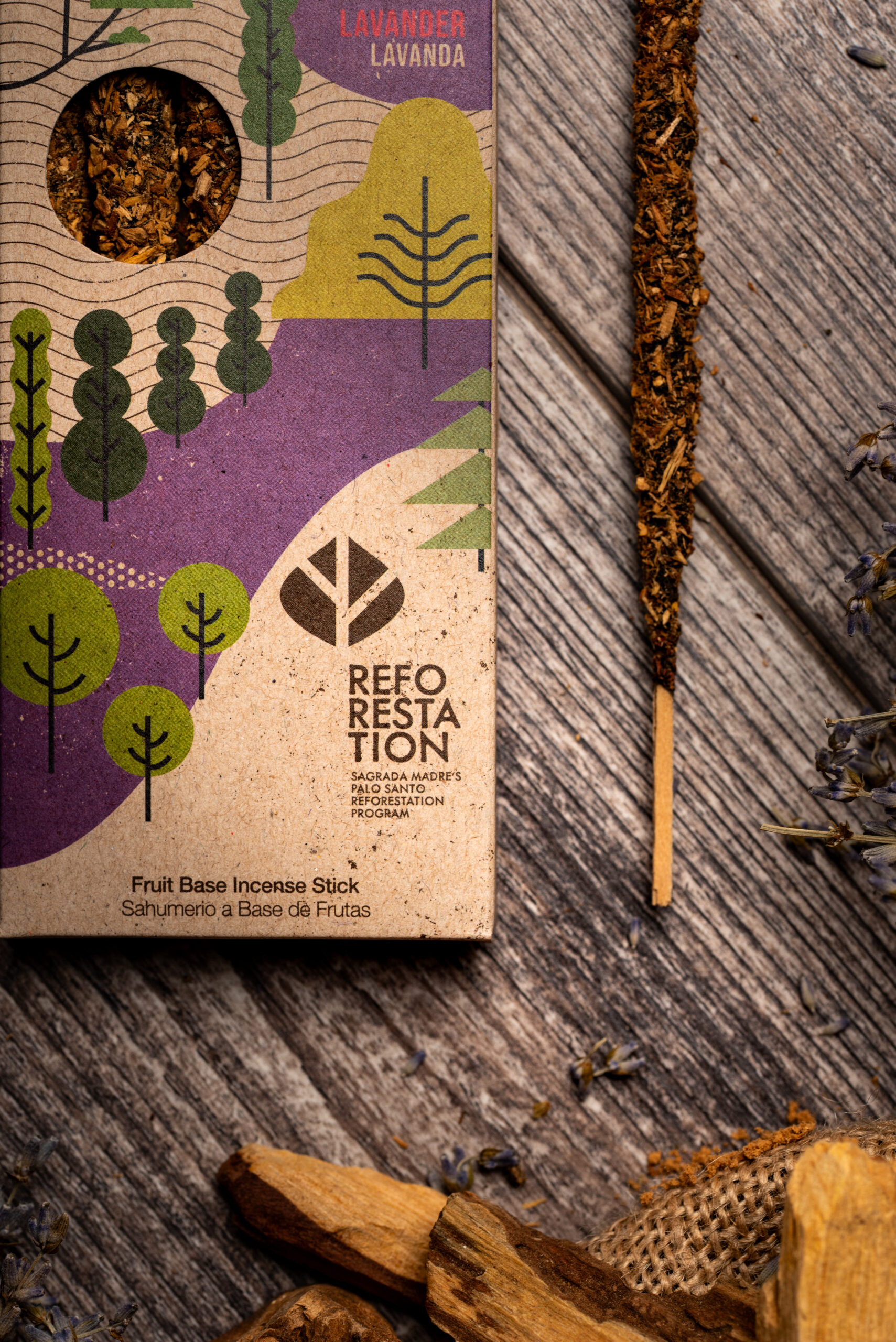 Incienso Linea Palo Santo Sustentable Lavanda x4 Corto - Imagen 7