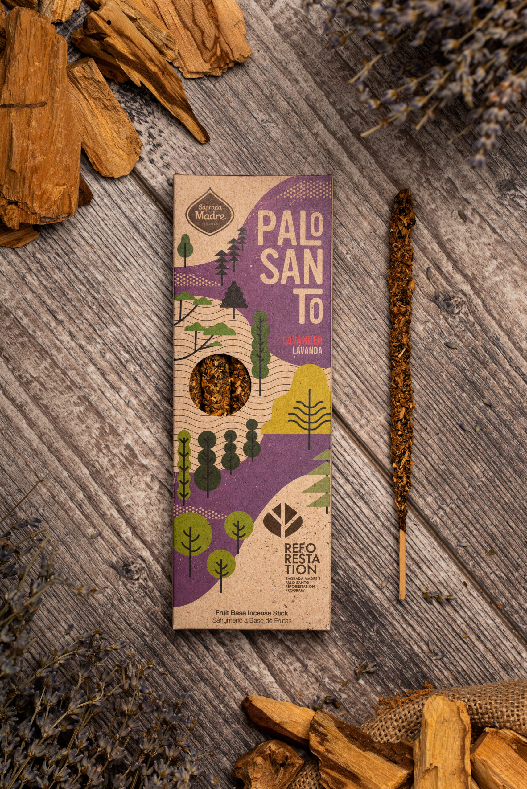 Incienso Linea Palo Santo Sustentable Lavanda x4 Corto - Imagen 4