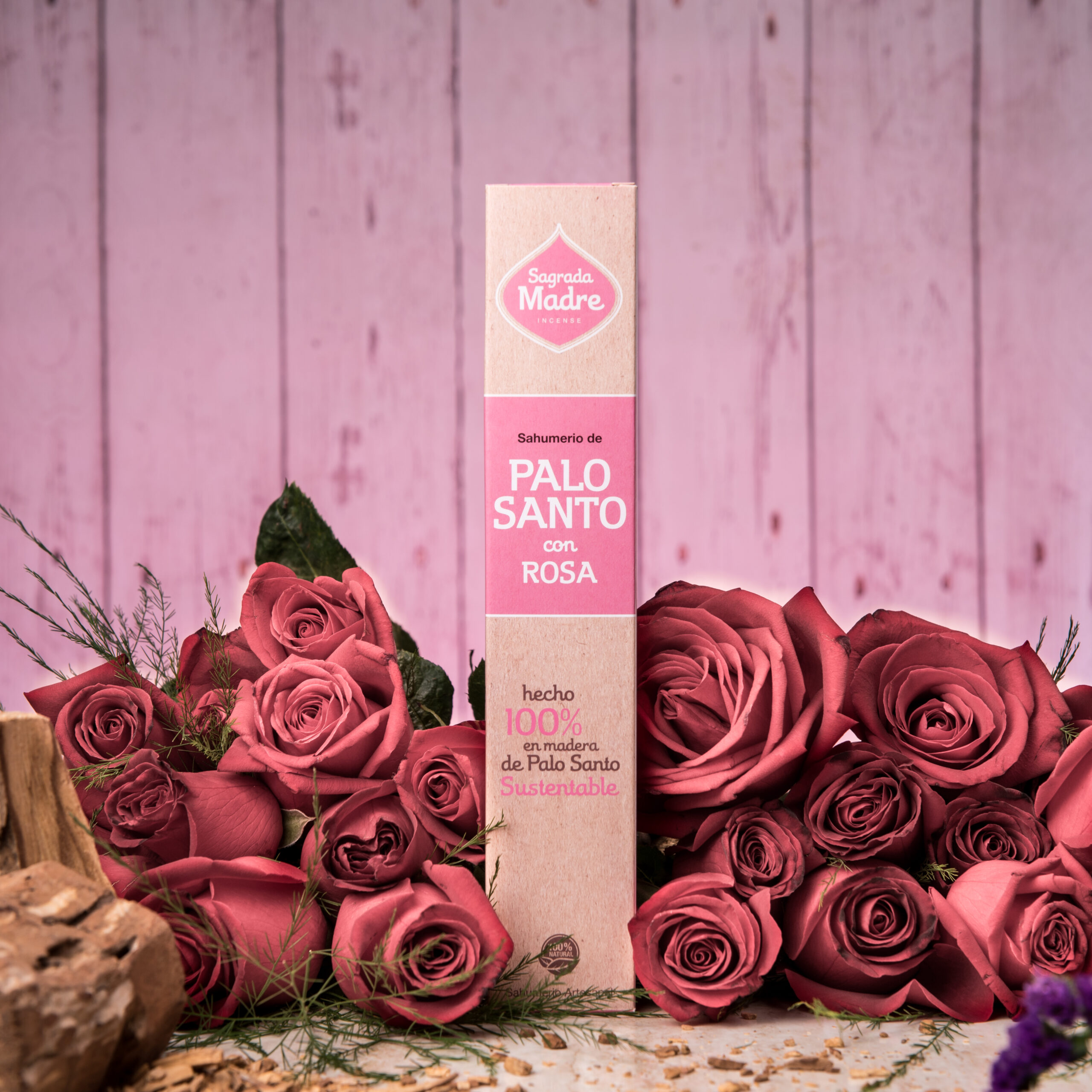 Sahumerio Palo Santo con Rosa - Imagen 2