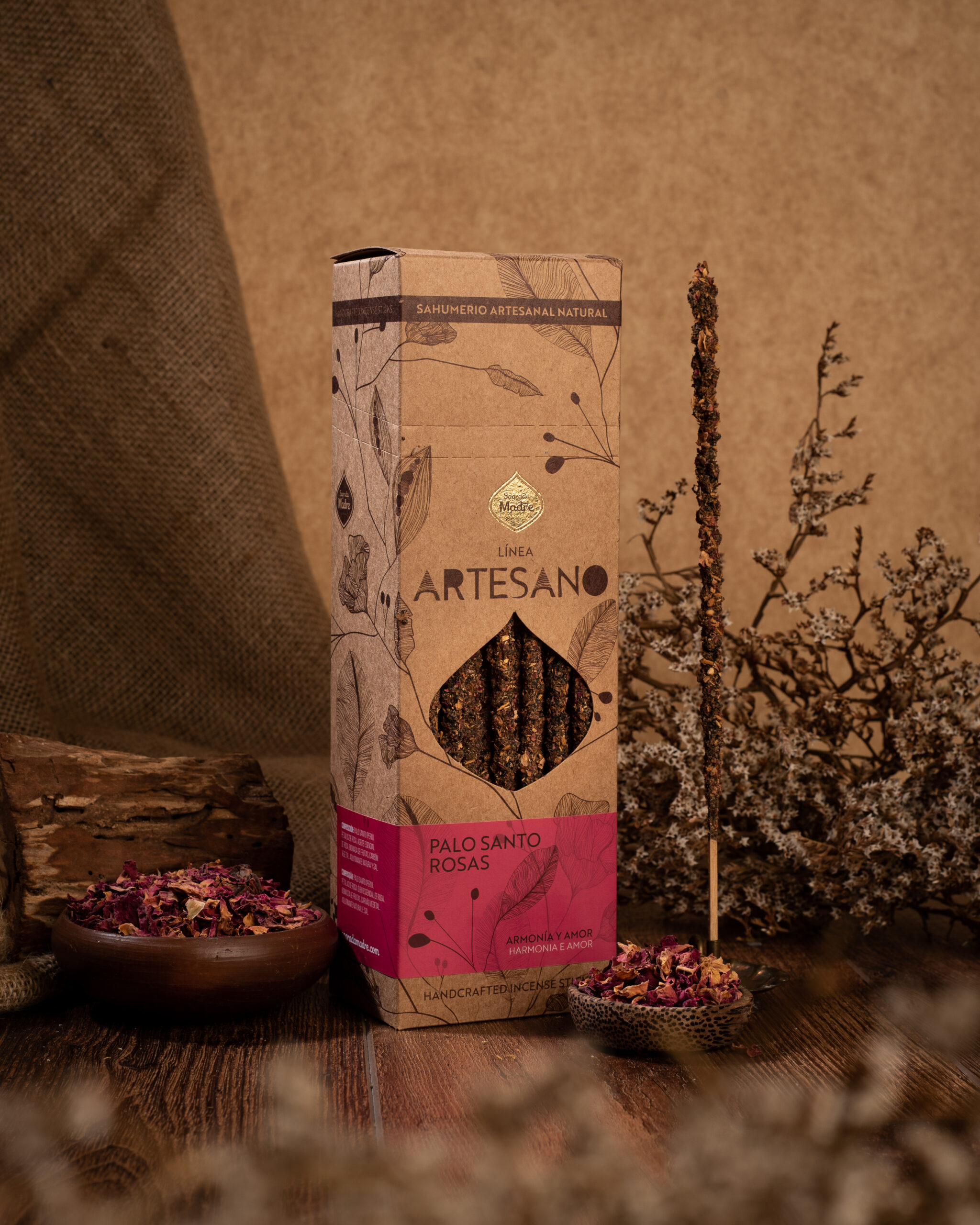 Incienso Artesano Palo Santo - Rosa (Unidad)