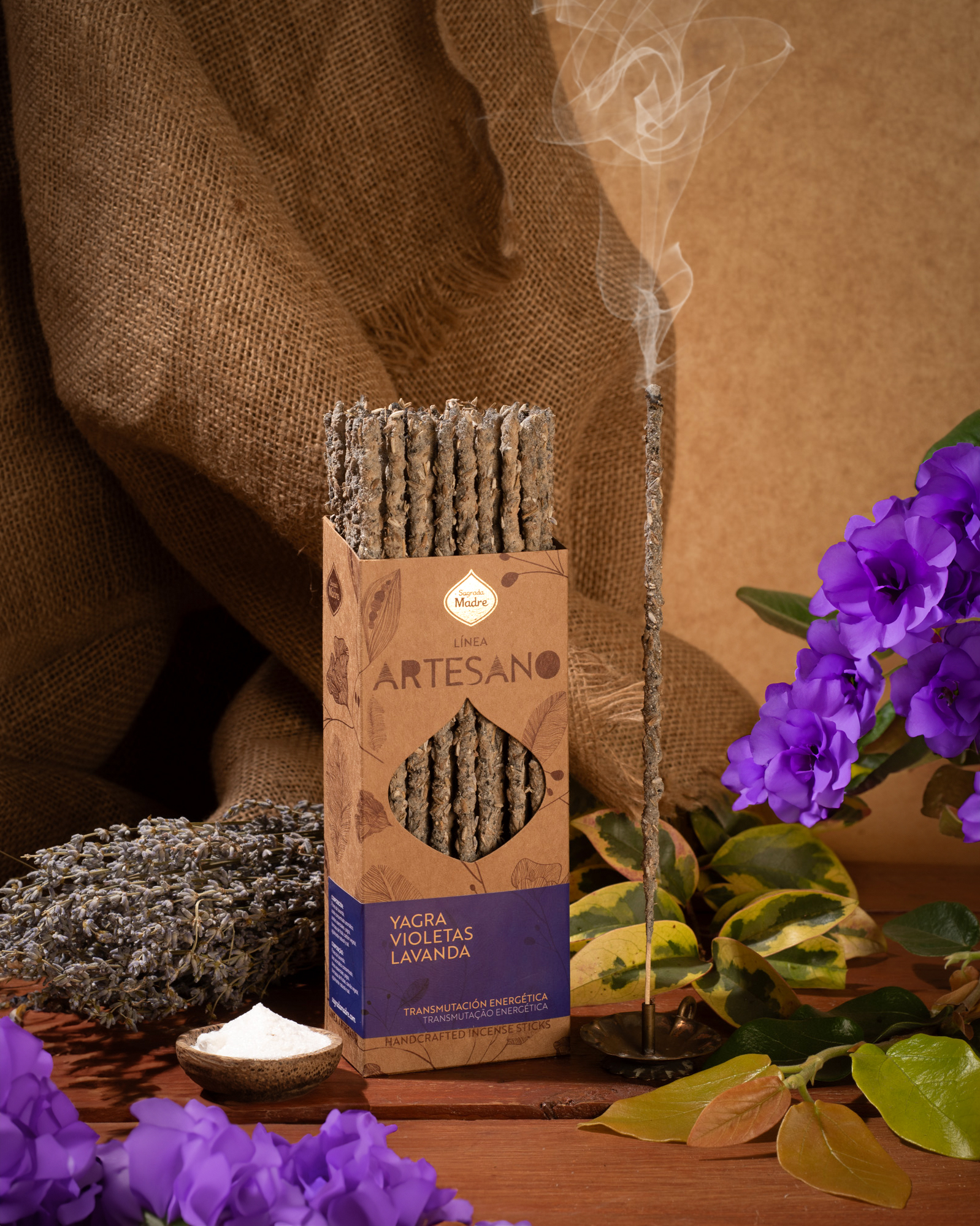Incienso Artesano Yagra - Violetas - Lavanda (Unidad)