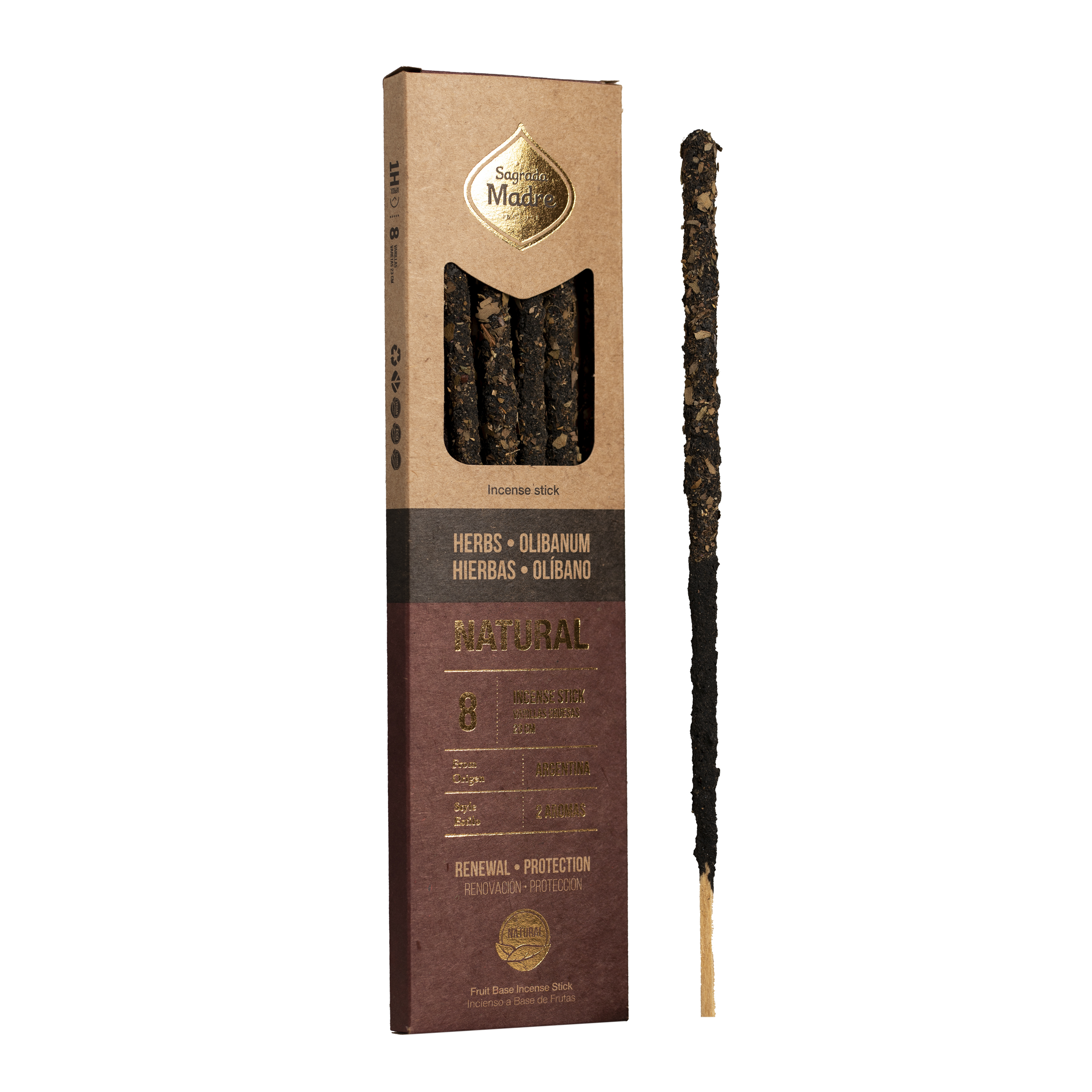 Incienso Natural Doble Aroma Hierbas y Olíbano