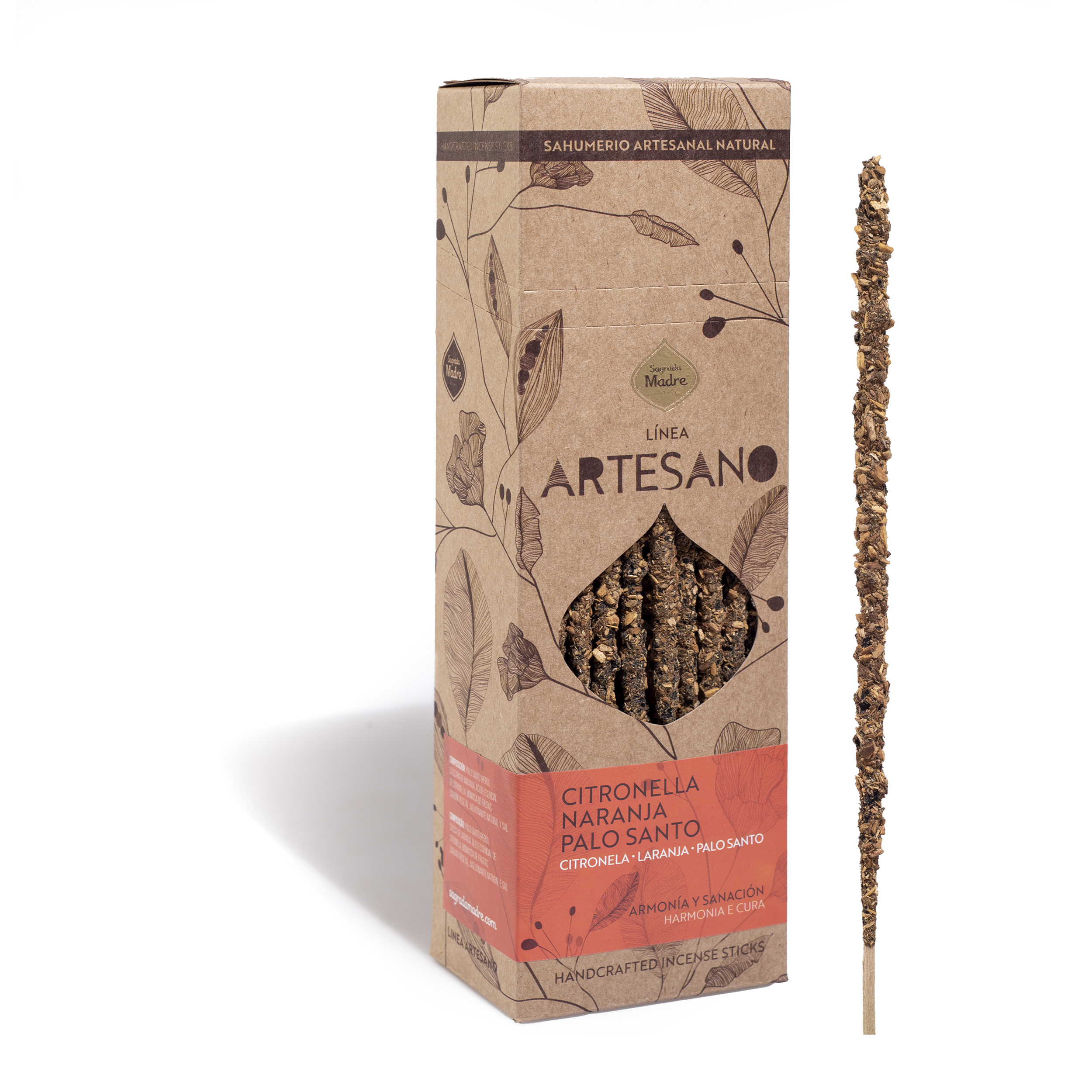 Incienso Artesano Citronela - Naranja - Palo Santo x30