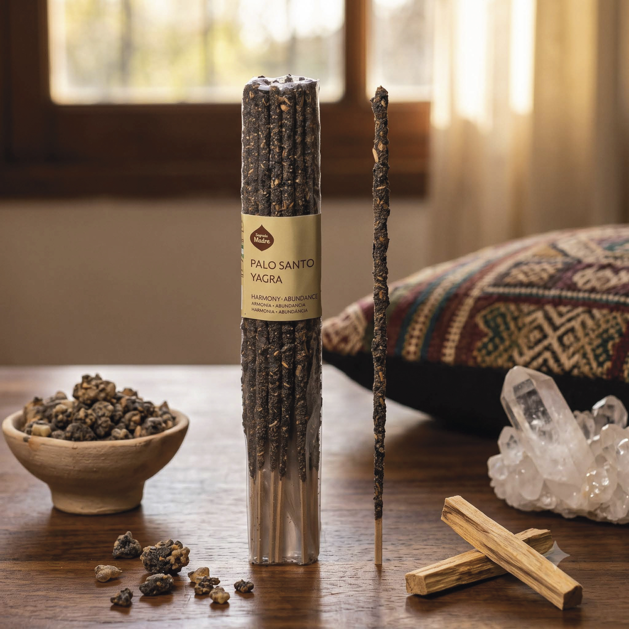 Incienso Sagrada Madre Palo Santo y Yagra Unidad