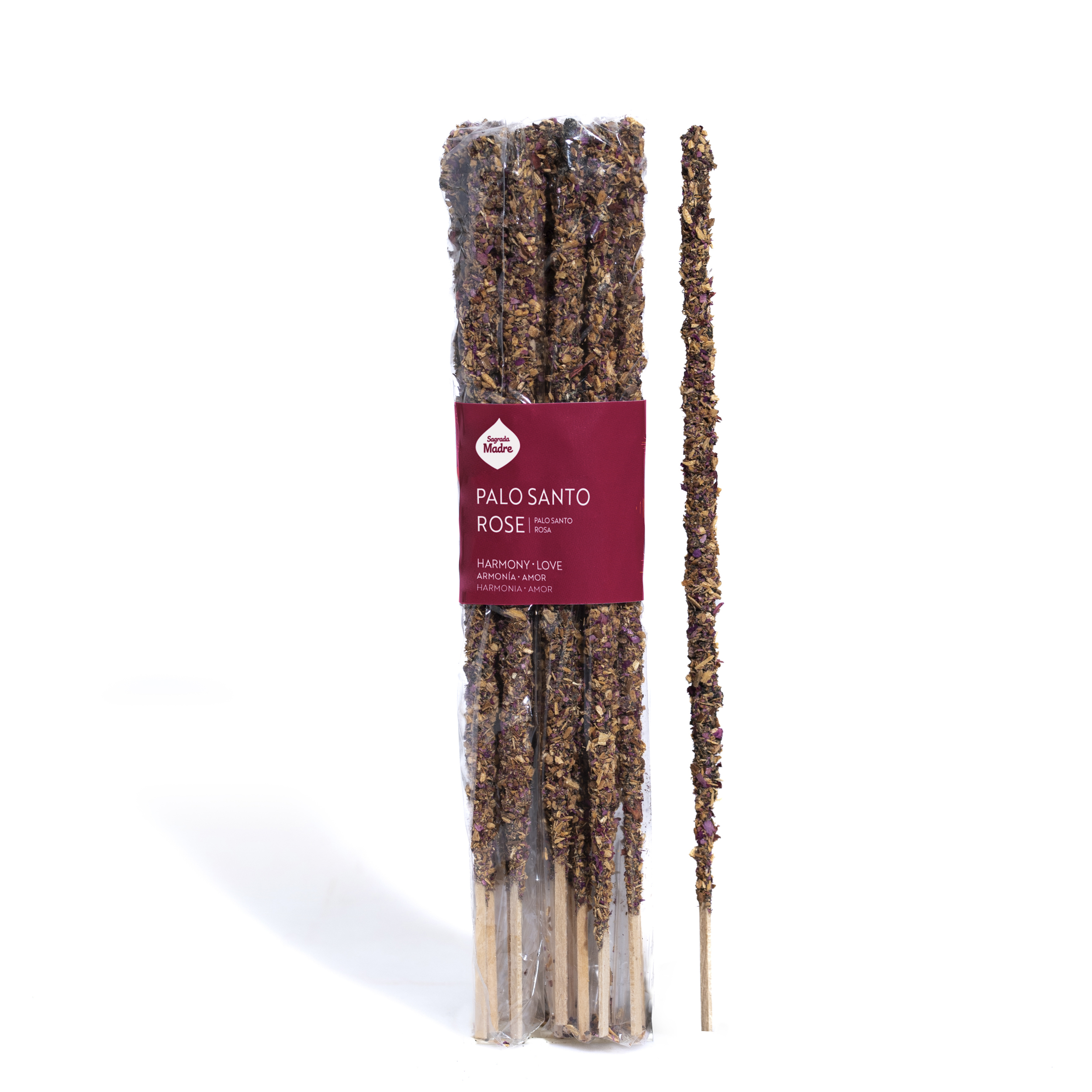 Incienso Sagrada Madre Palo Santo y Rosa x20