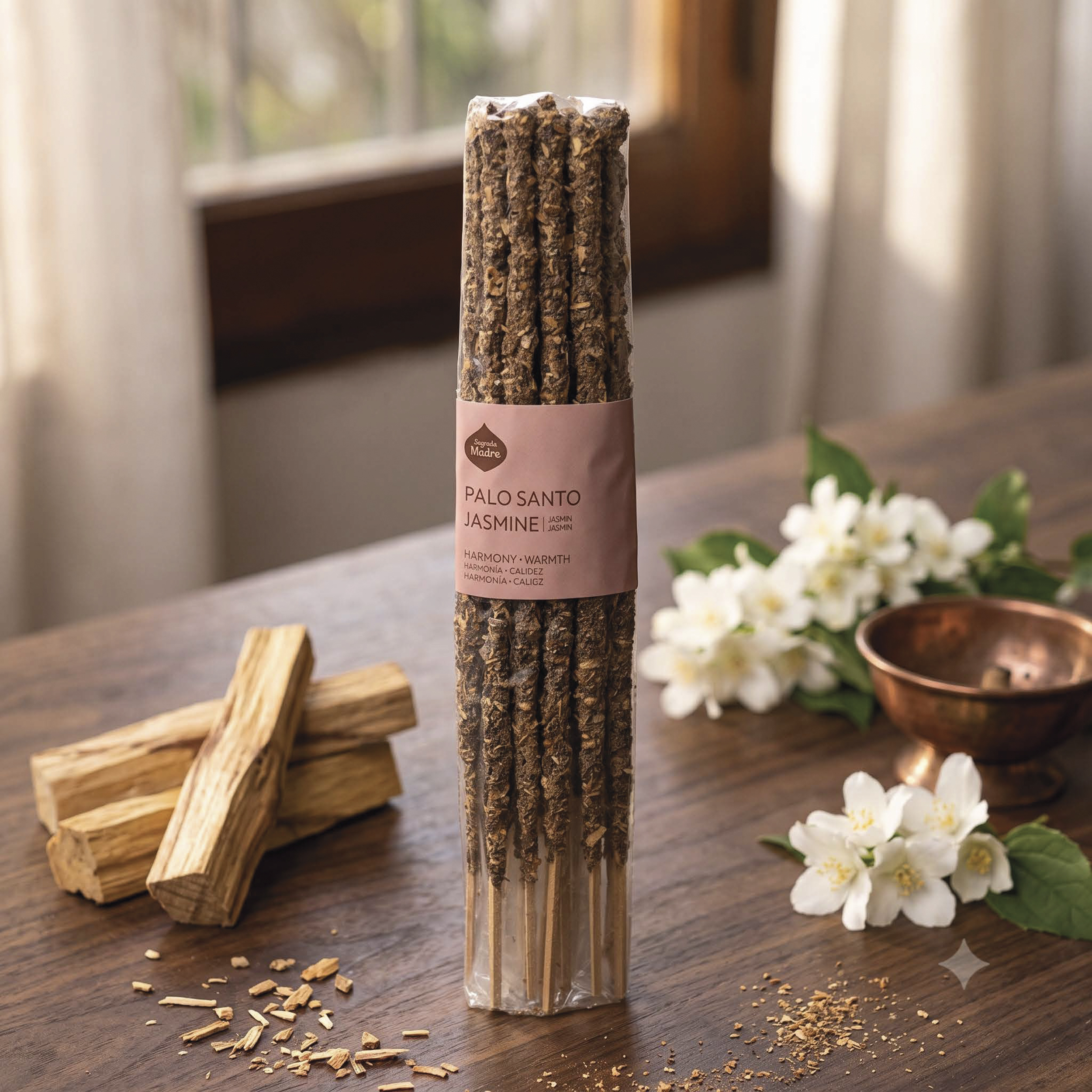 Incienso Sagrada Madre Palo Santo y Jazmín Unidad