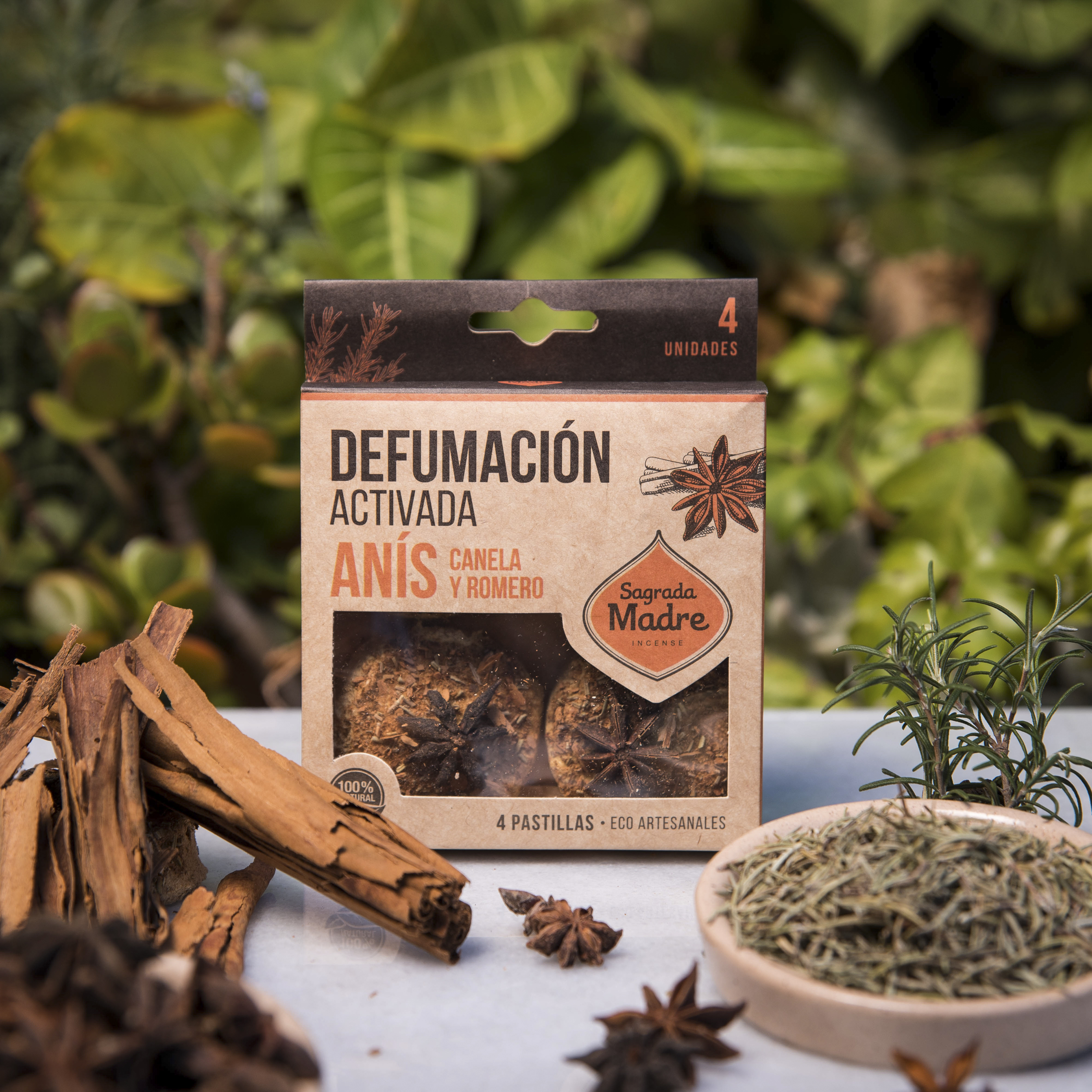 Pastillas de Defumación Activada Anís, Canela y Romero x4
