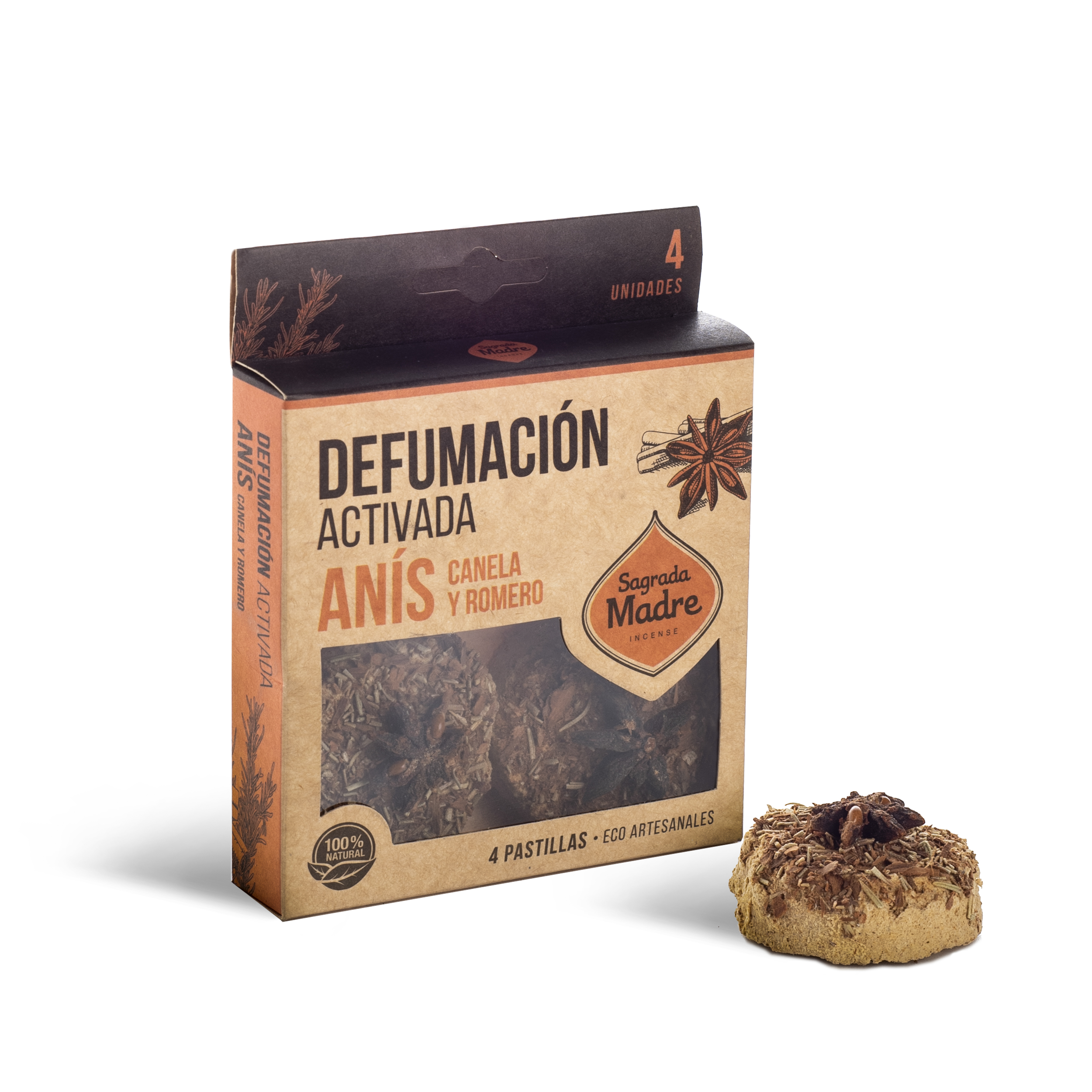 Pastillas de Defumación Activada Anís, Canela y Romero x4