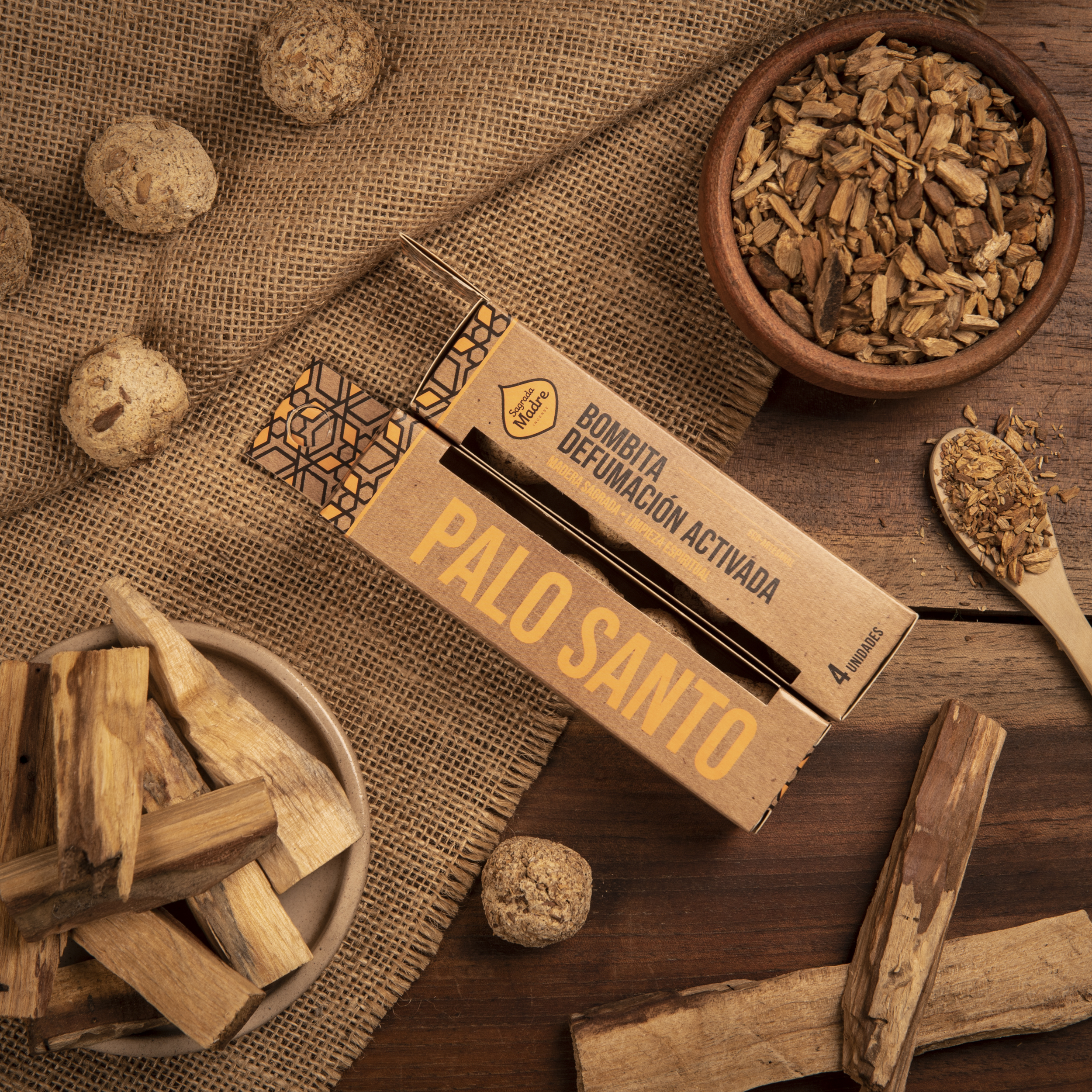 Caja x4 Bombita Palo Santo