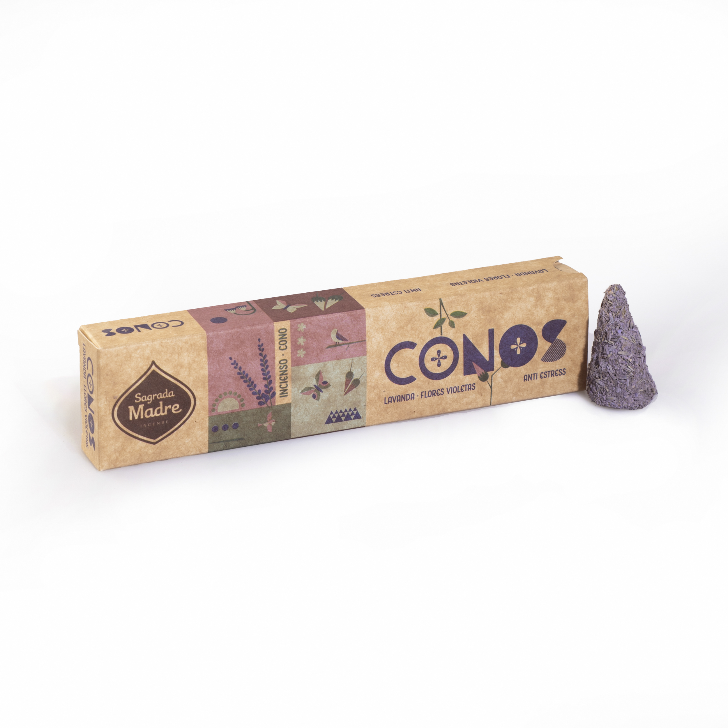 Conos Lavanda y Flores Violetas - Antiestrés