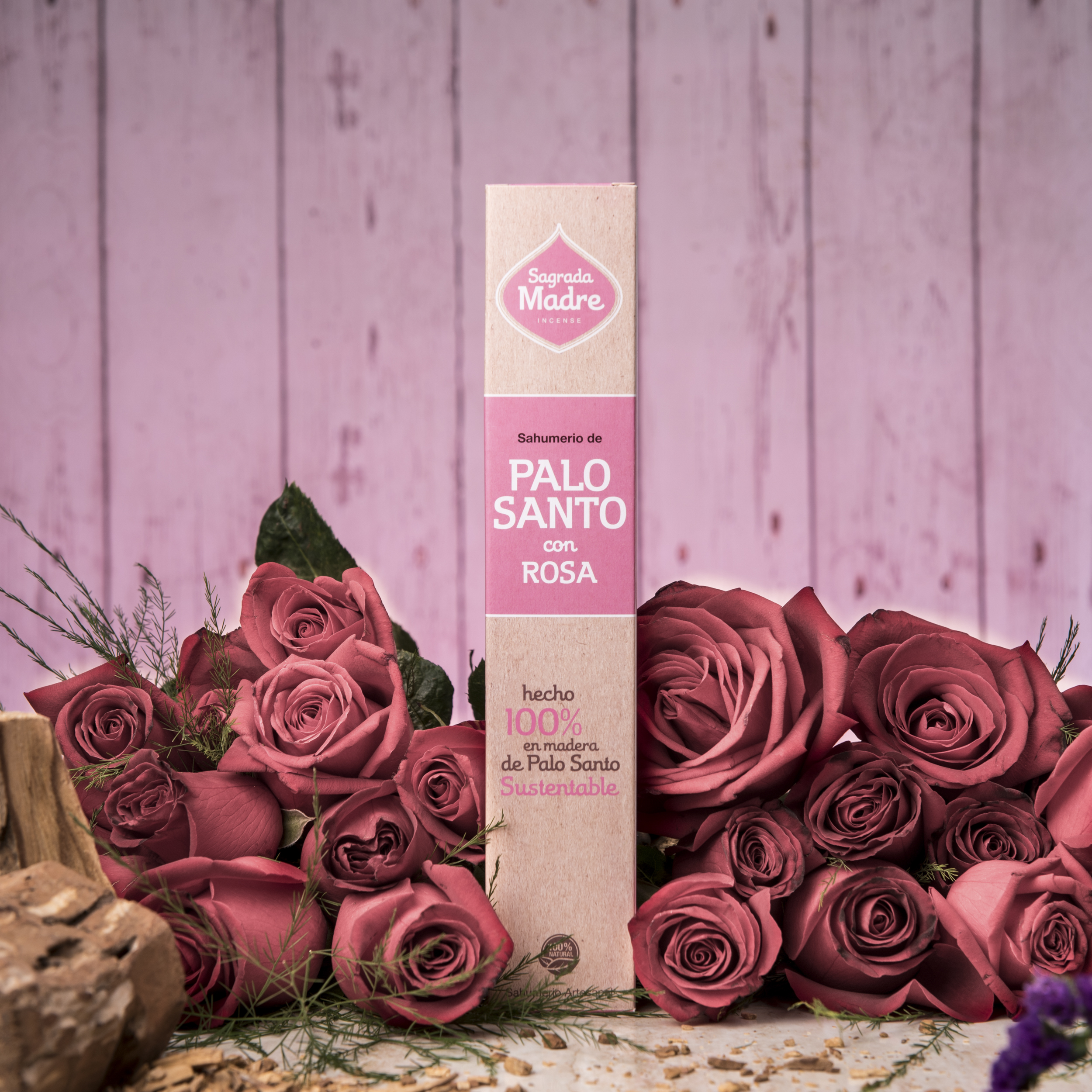 Incienso Palo Santo Sustentable con Rosa