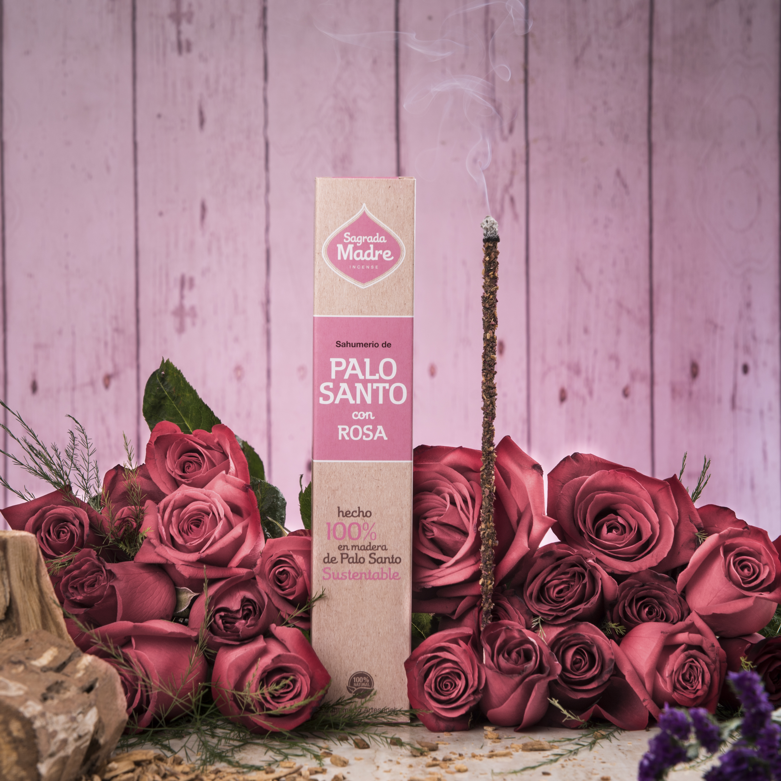 Incienso Palo Santo Sustentable con Rosa