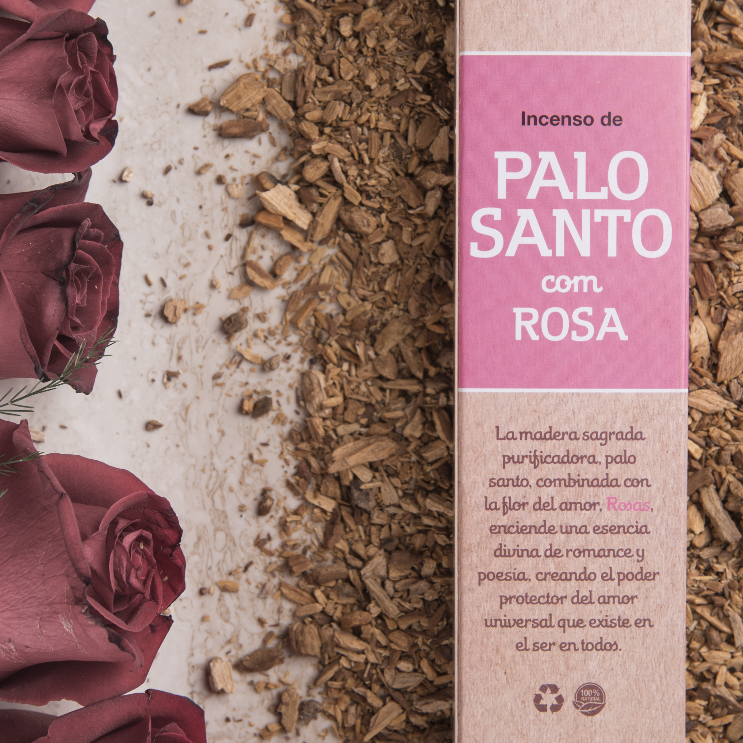 Incienso Palo Santo Sustentable con Rosa
