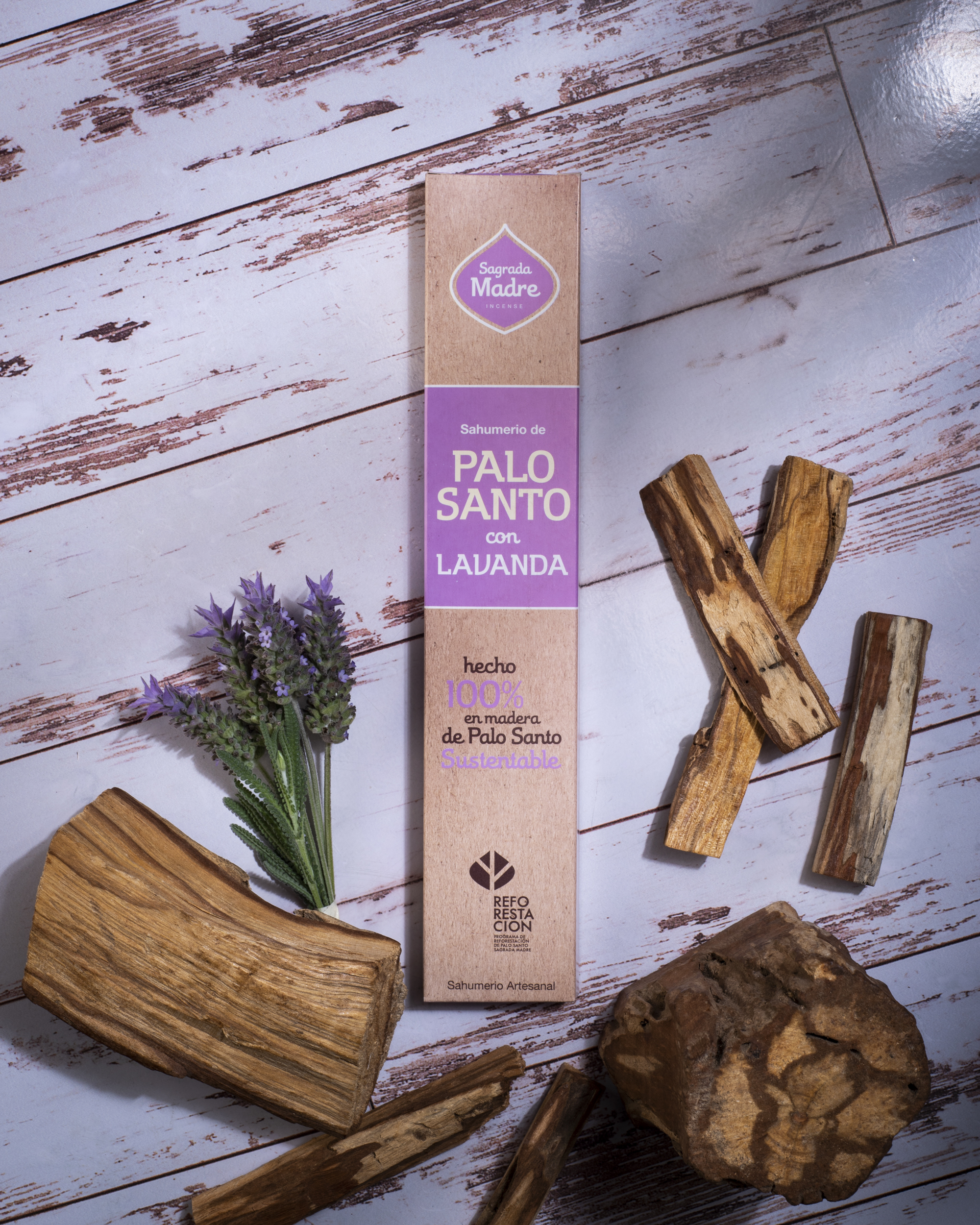 Incienso Palo Santo Sustentable con Lavanda