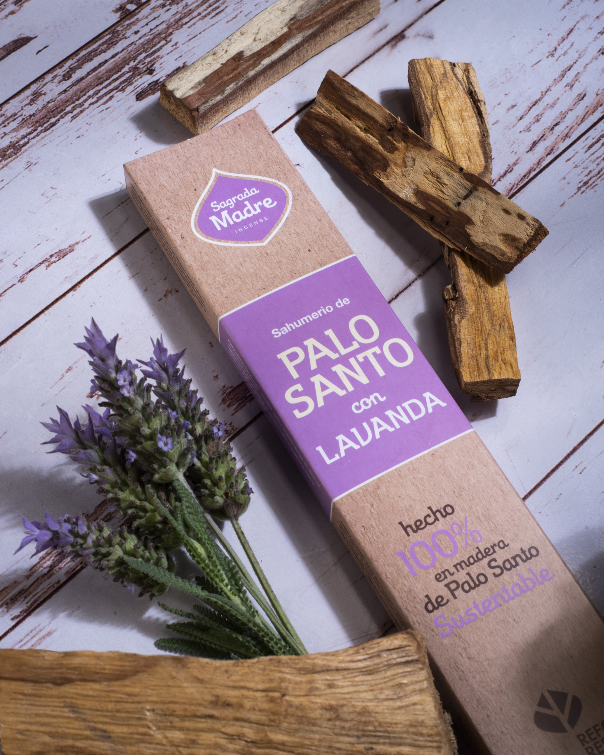 Incienso Palo Santo Sustentable con Lavanda