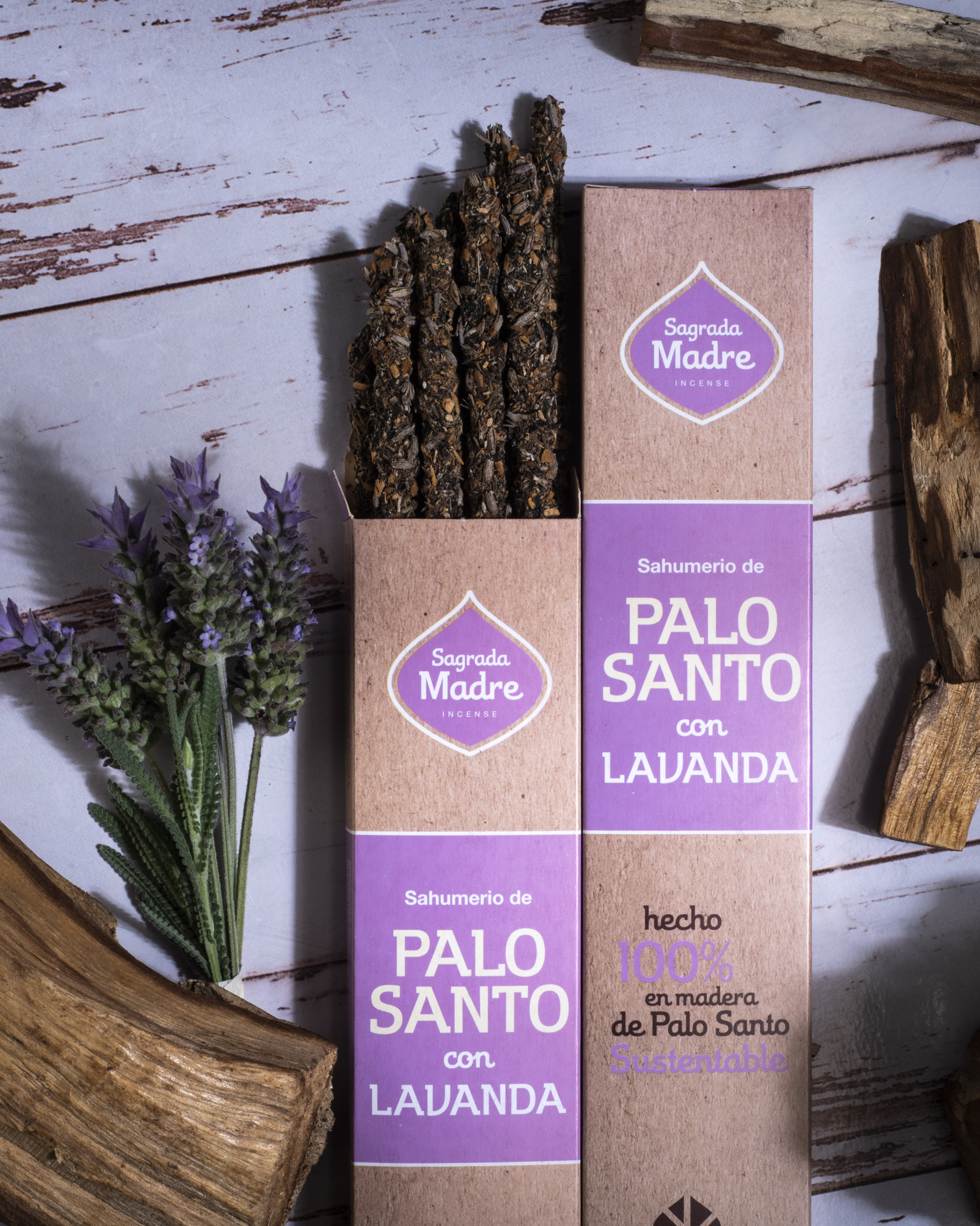 Incienso Palo Santo Sustentable con Lavanda