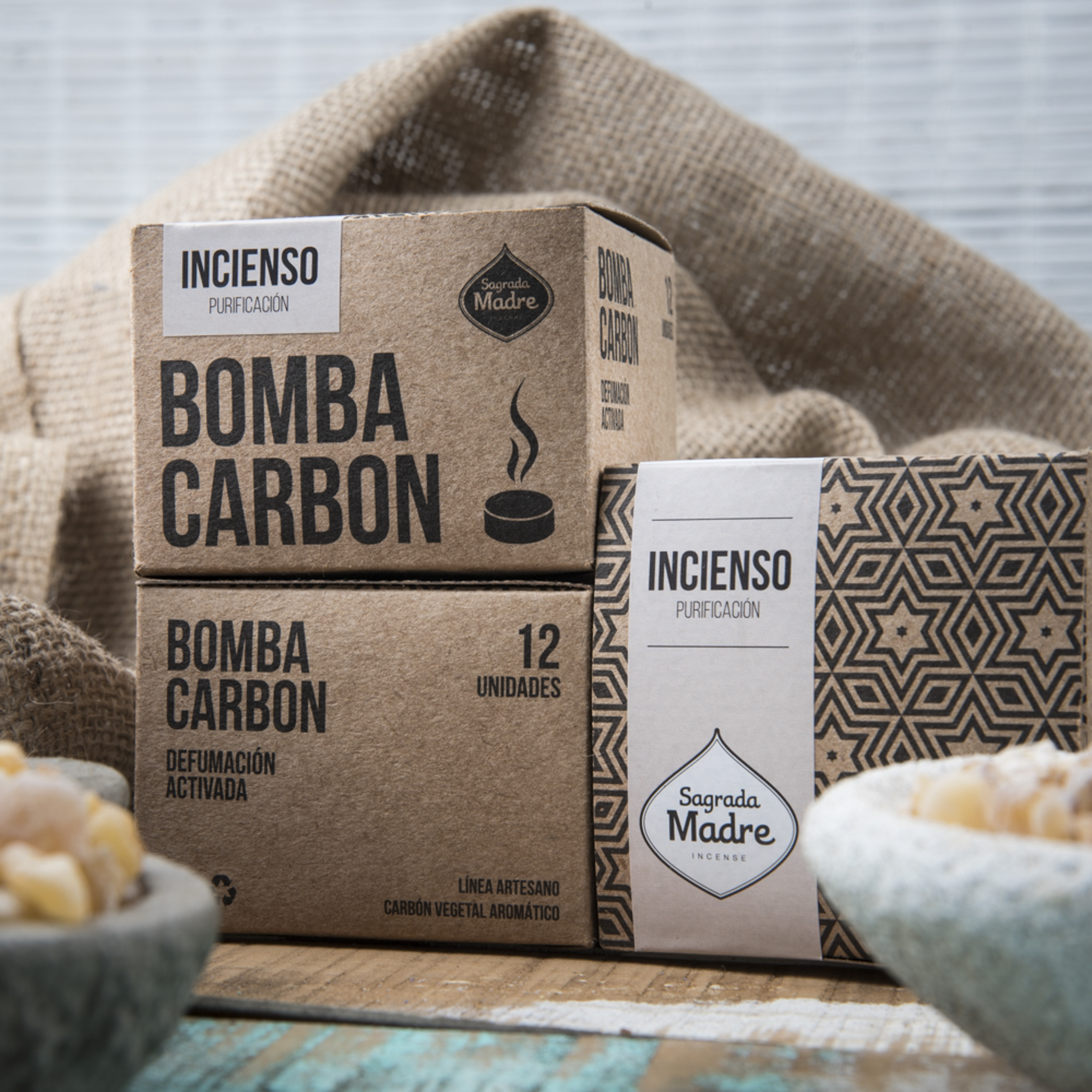 Bomba Carbón x12 Incienso
