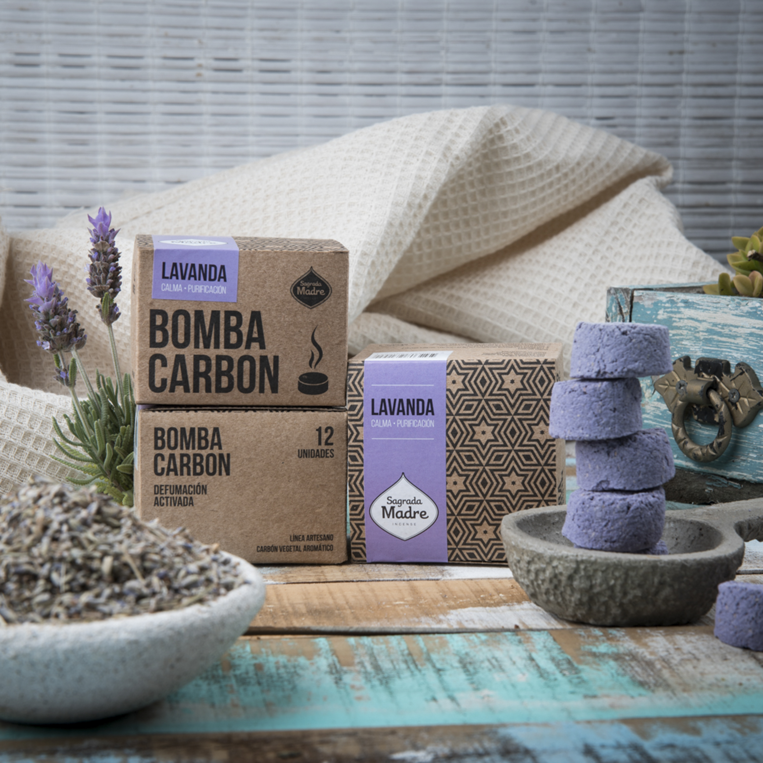 Bomba Carbón x12 Lavanda