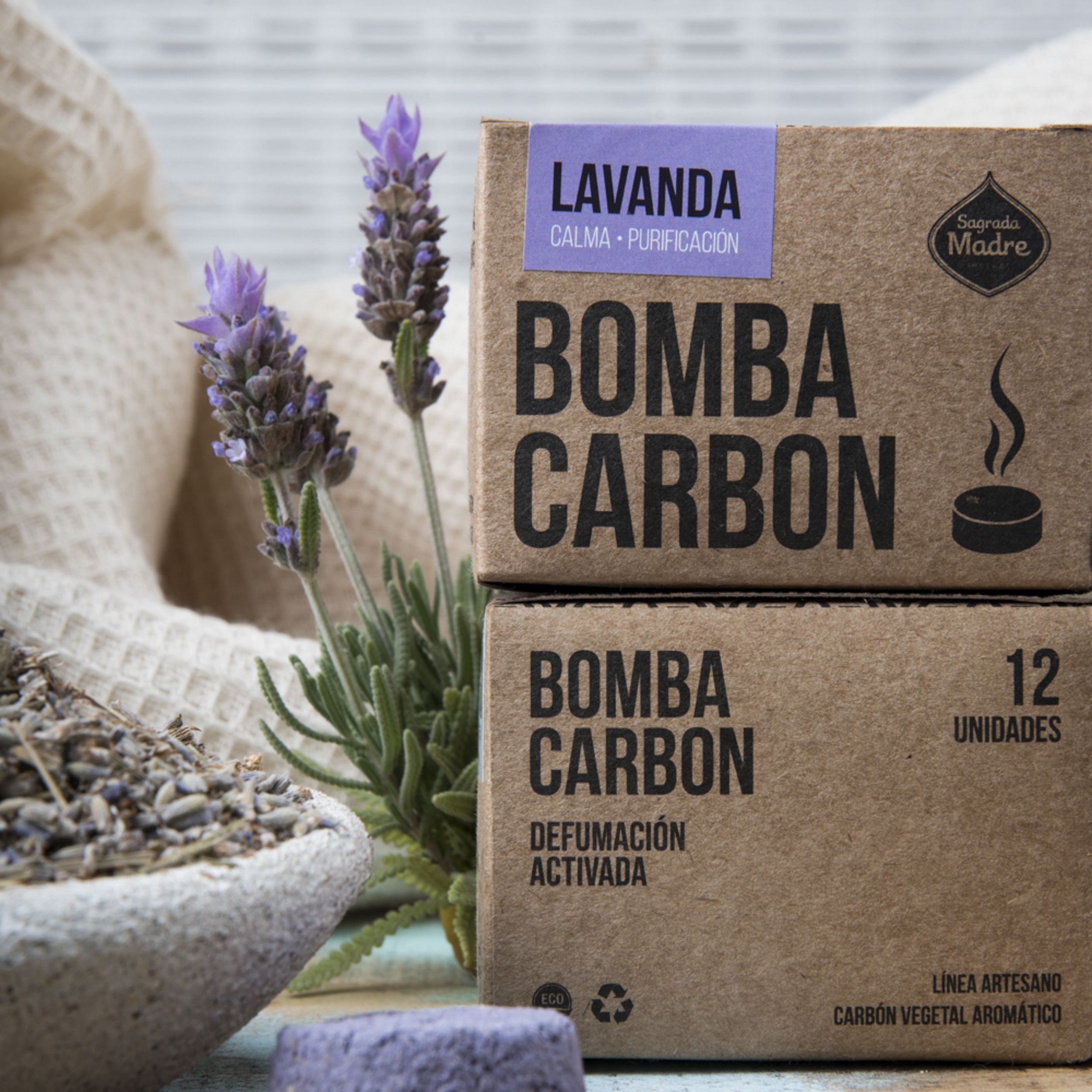 Bomba Carbón x12 Lavanda
