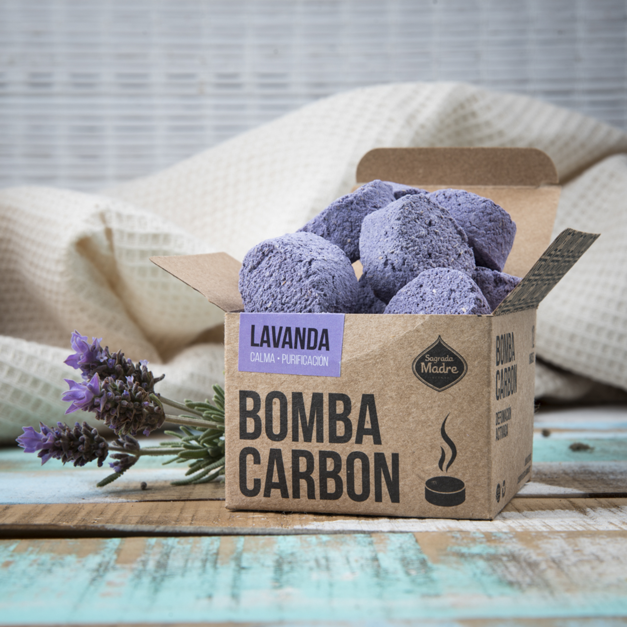 Bomba Carbón x12 Lavanda