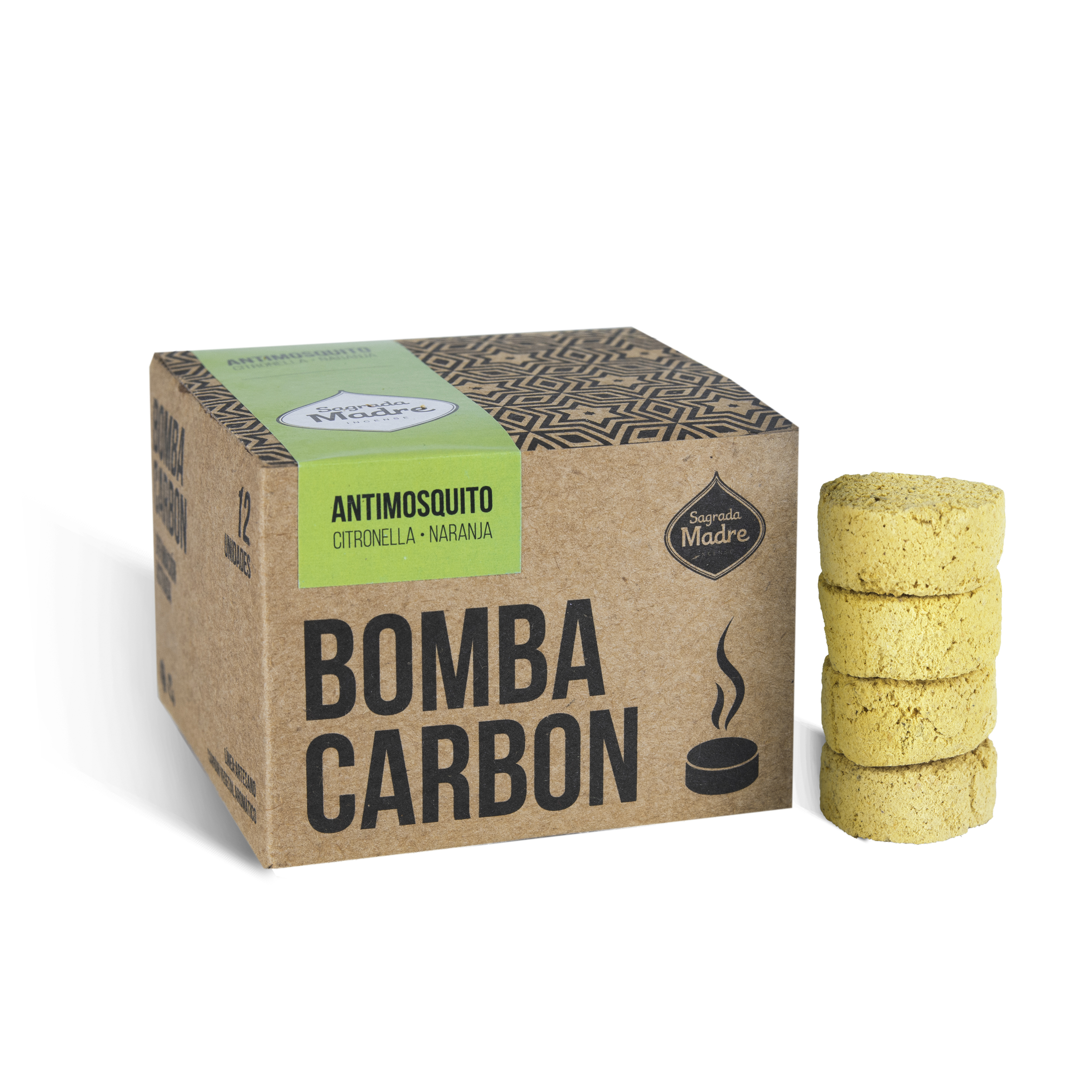 Bomba Carbón x12 Citronela-Naranja